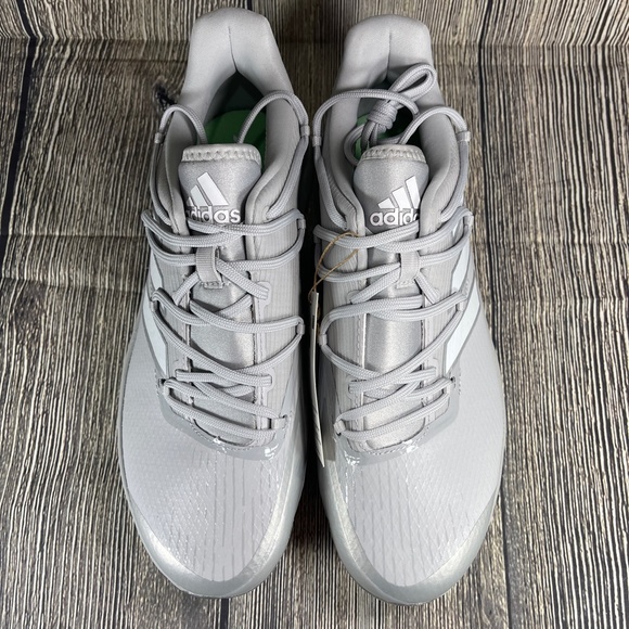 adidas Adizero Afterburner 8 Grey/Silver/White Metal Baseball Mens H00979 - Picture 5 of 8